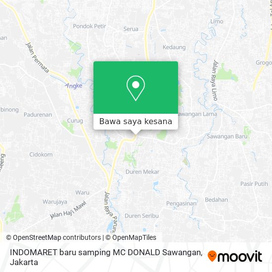 Peta INDOMARET baru samping MC DONALD Sawangan