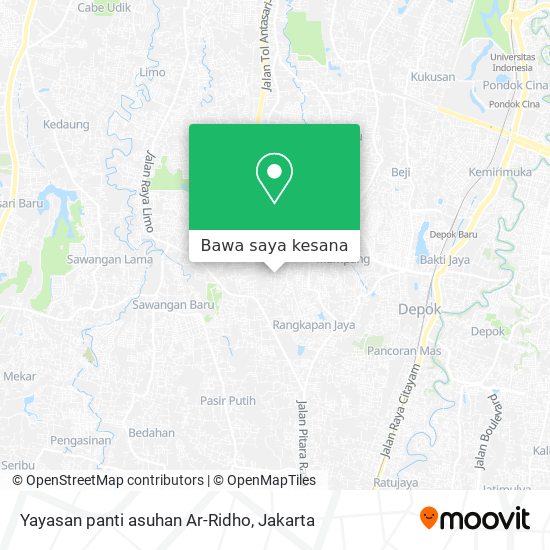 Peta Yayasan panti asuhan Ar-Ridho
