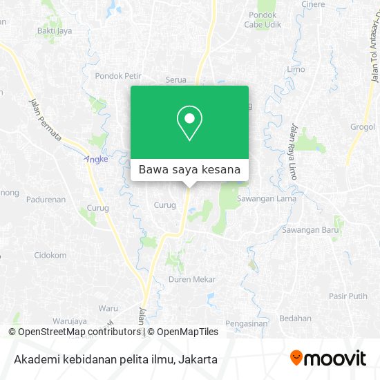 Peta Akademi kebidanan pelita ilmu