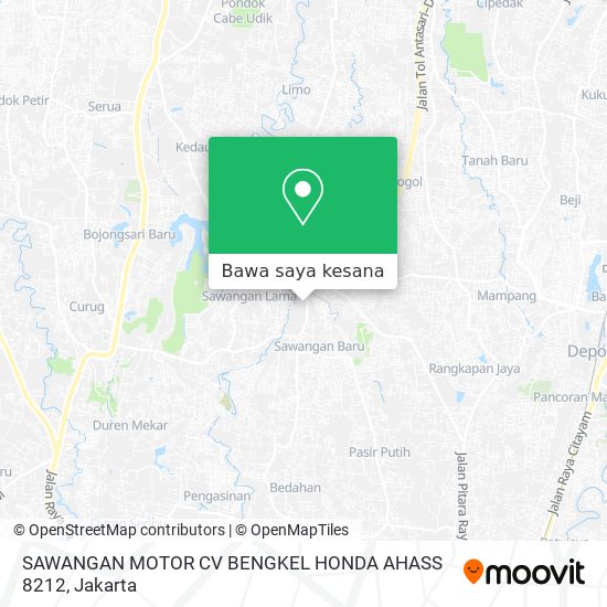 Peta SAWANGAN MOTOR CV BENGKEL HONDA AHASS 8212