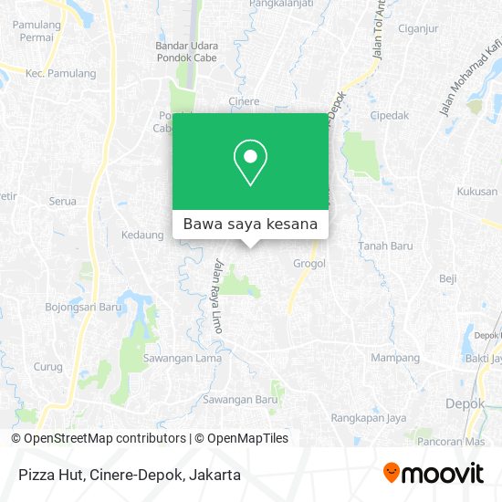 Peta Pizza Hut, Cinere-Depok