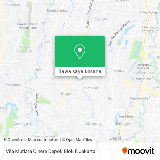 Peta Vila Mutiara Cinere Depok Blok F