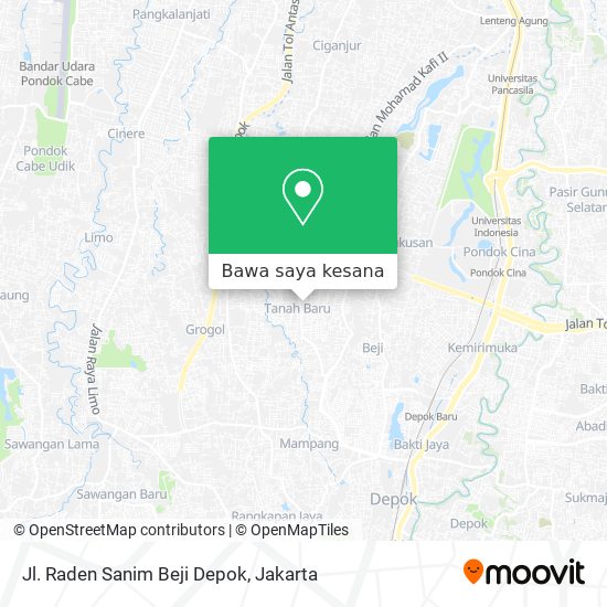 Peta Jl. Raden Sanim Beji Depok