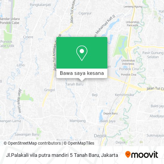 Peta Jl.Palakali  vila putra mandiri 5 Tanah Baru