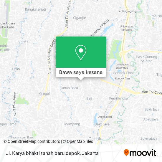 Peta Jl. Karya bhakti tanah baru depok