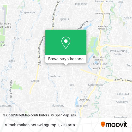 Peta rumah makan betawi ngumpul