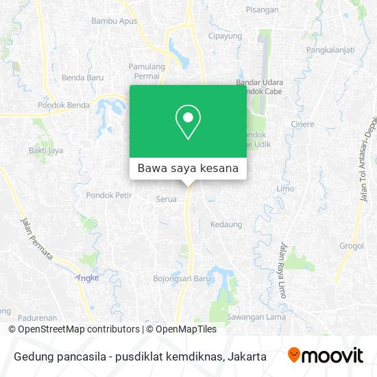 Peta Gedung pancasila - pusdiklat kemdiknas