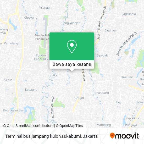 Peta Terminal bus jampang kulon,sukabumi