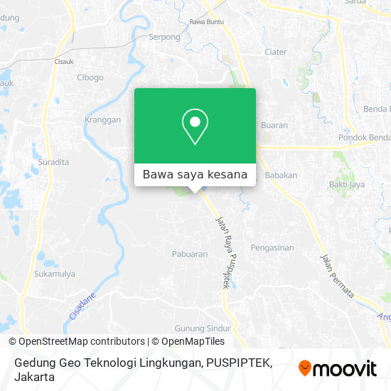 Peta Gedung Geo Teknologi Lingkungan, PUSPIPTEK