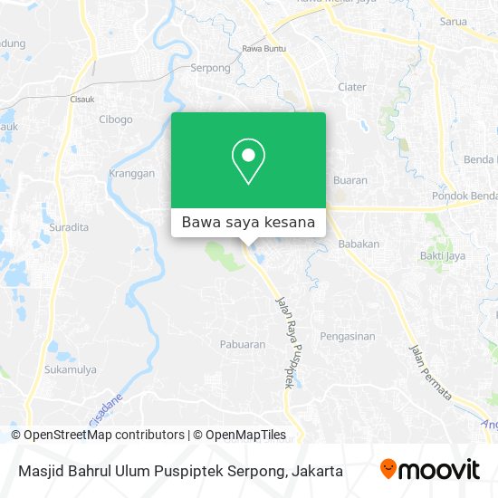 Peta Masjid Bahrul Ulum Puspiptek Serpong