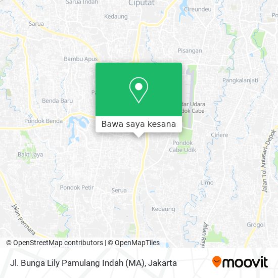 Peta Jl. Bunga Lily Pamulang Indah (MA)