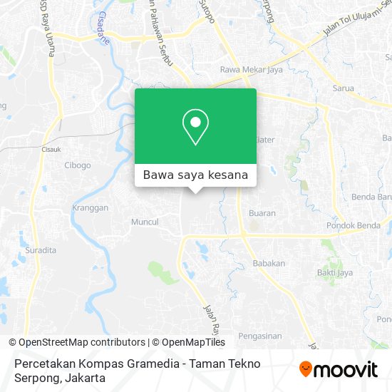 Peta Percetakan Kompas Gramedia - Taman Tekno Serpong