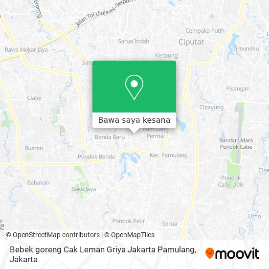 Peta Bebek goreng Cak Leman Griya Jakarta Pamulang