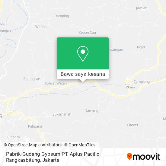 Peta Pabrik-Gudang Gypsum PT. Aplus Pacific Rangkasbitung