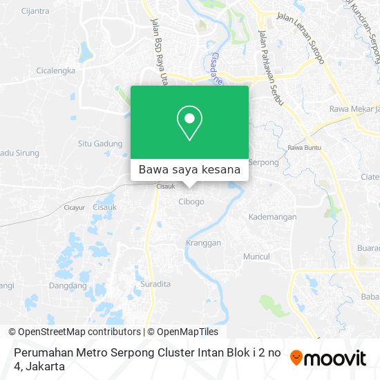 Peta Perumahan Metro Serpong Cluster Intan Blok i 2 no 4