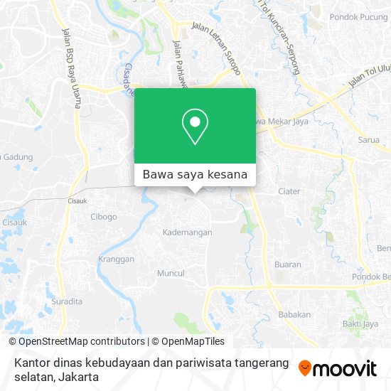 Peta Kantor dinas kebudayaan dan pariwisata tangerang selatan