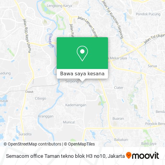 Peta Semacom office Taman tekno blok H3 no10