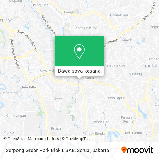 Peta Serpong Green Park Blok L 3AB, Serua.