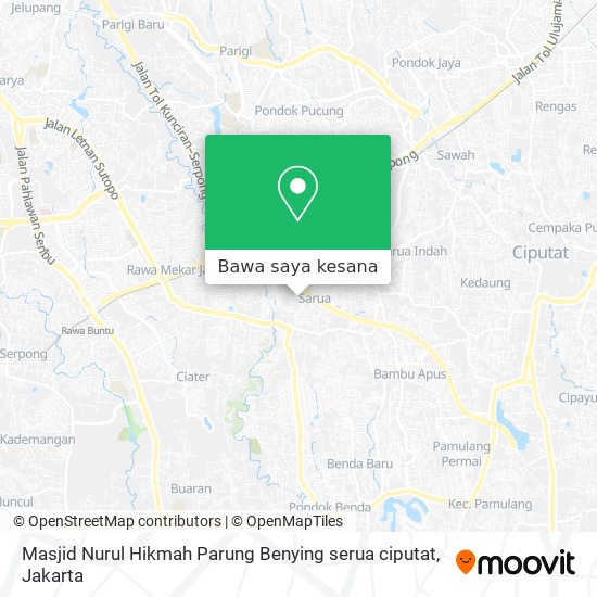 Peta Masjid Nurul Hikmah Parung Benying serua ciputat