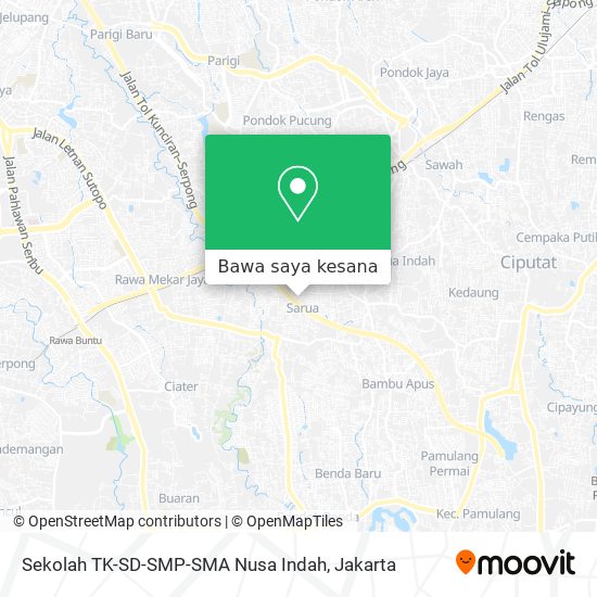Peta Sekolah TK-SD-SMP-SMA Nusa Indah