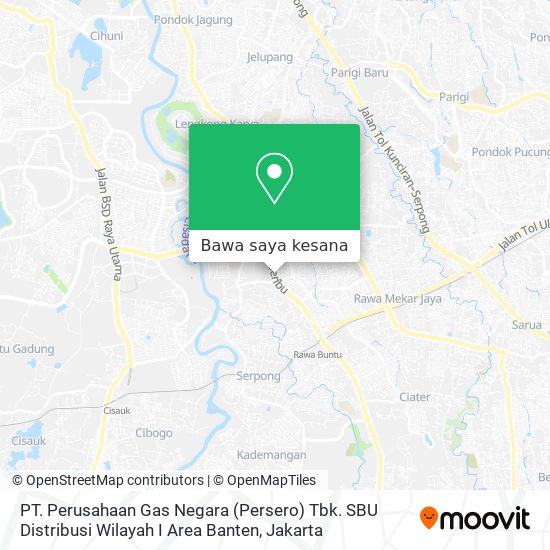 Peta PT. Perusahaan Gas Negara (Persero) Tbk. SBU Distribusi Wilayah I Area Banten