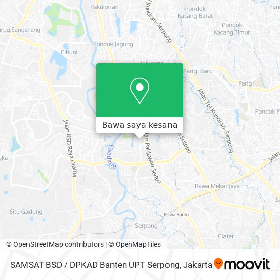 Peta SAMSAT BSD / DPKAD Banten UPT Serpong