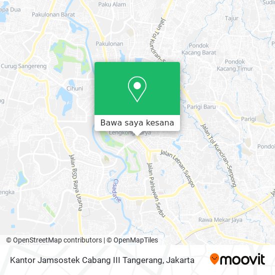 Peta Kantor Jamsostek Cabang III Tangerang