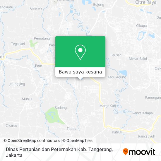 Peta Dinas Pertanian dan Peternakan Kab. Tangerang