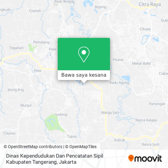 Peta Dinas Kependudukan Dan Pencatatan Sipil Kabupaten Tangerang