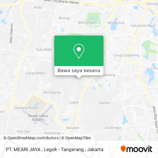 Peta PT. MEARI JAYA , Legok - Tangerang.