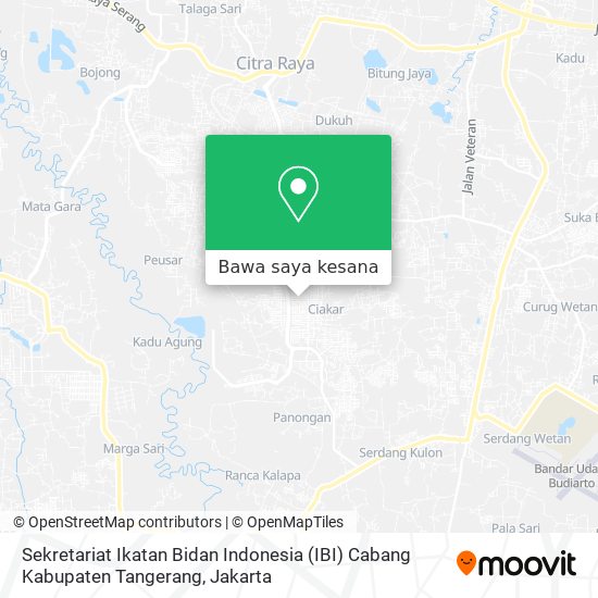 Peta Sekretariat Ikatan Bidan Indonesia (IBI) Cabang Kabupaten Tangerang