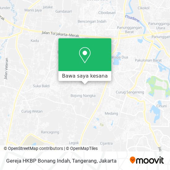 Peta Gereja HKBP Bonang Indah, Tangerang