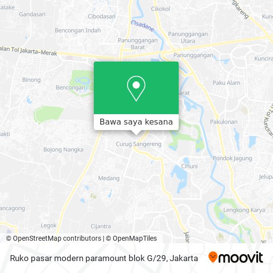 Peta Ruko pasar modern paramount blok G / 29