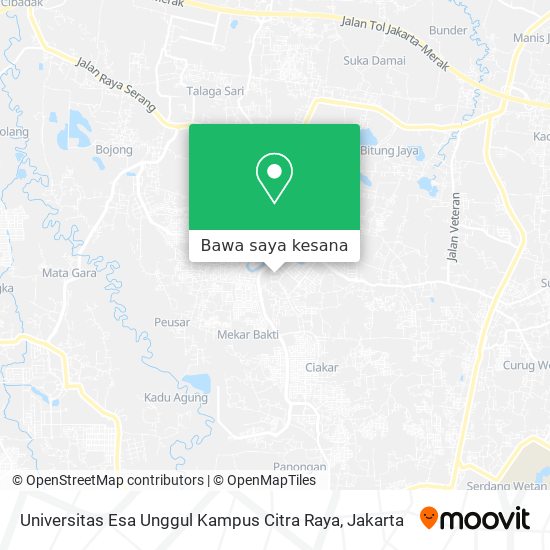 Peta Universitas Esa Unggul Kampus Citra Raya