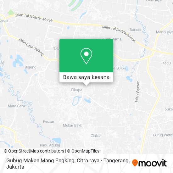 Peta Gubug Makan Mang Engking, Citra raya - Tangerang