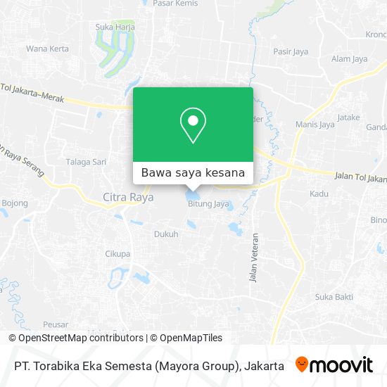 Peta PT. Torabika Eka Semesta (Mayora Group)