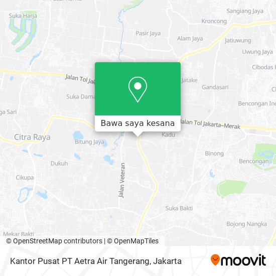 Peta Kantor Pusat PT Aetra Air Tangerang