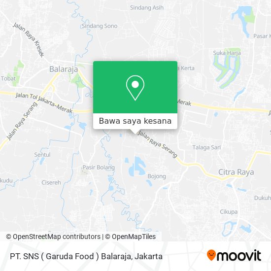 Peta PT. SNS ( Garuda Food ) Balaraja