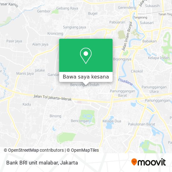 Peta Bank BRI  unit malabar