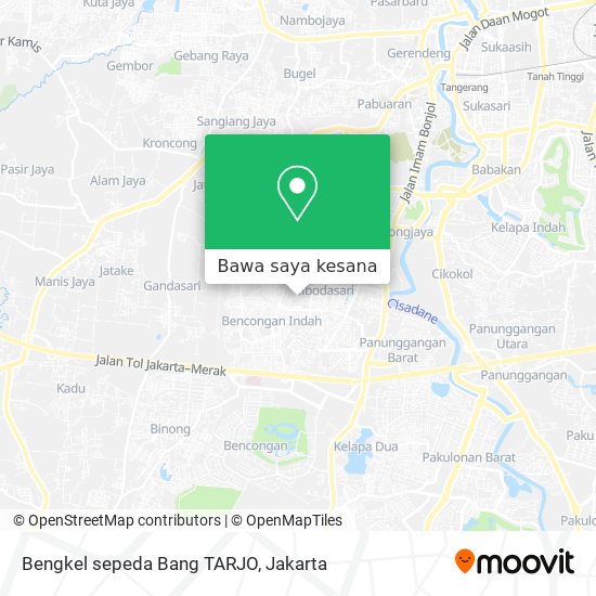 Peta Bengkel sepeda Bang TARJO