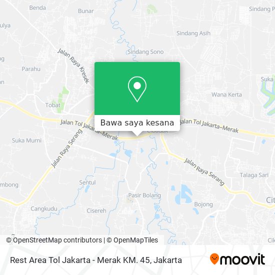 Peta Rest Area Tol Jakarta - Merak KM. 45