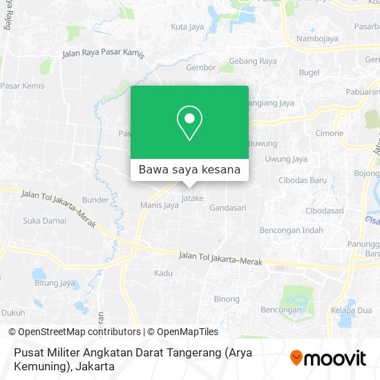 Peta Pusat Militer Angkatan Darat Tangerang (Arya Kemuning)