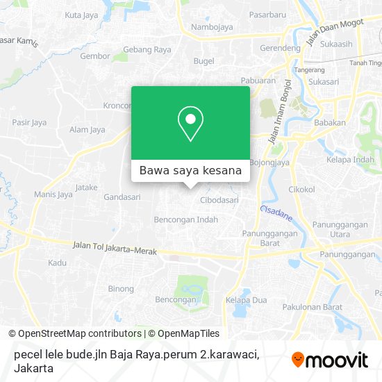 Peta pecel lele bude.jln Baja Raya.perum 2.karawaci