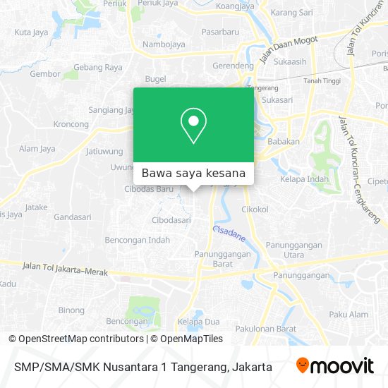 Peta SMP / SMA / SMK Nusantara 1 Tangerang