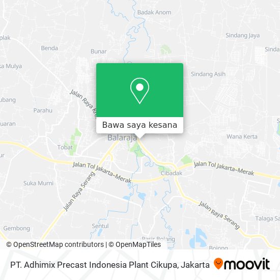 Peta PT. Adhimix Precast Indonesia Plant Cikupa