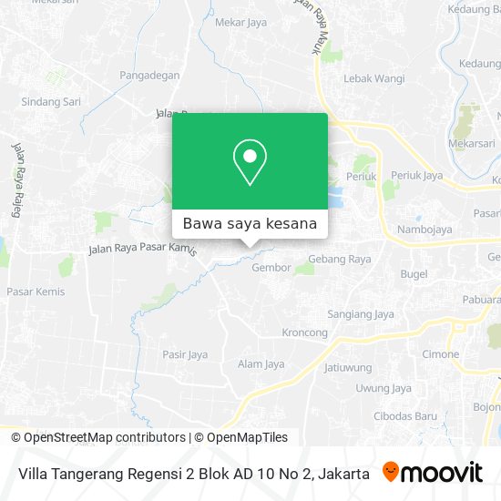 Peta Villa Tangerang Regensi 2 Blok AD 10 No 2