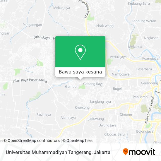 Peta Universitas Muhammadiyah Tangerang