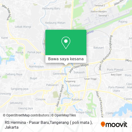 Peta RS Hermina - Pasar Baru,Tangerang ( poli mata )