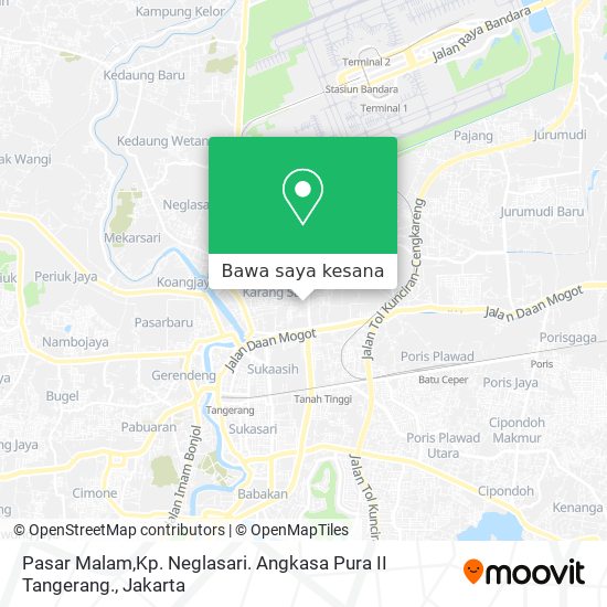 Peta Pasar Malam,Kp. Neglasari. Angkasa Pura II Tangerang.