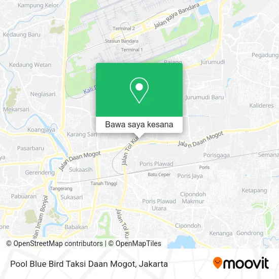 Peta Pool Blue Bird Taksi Daan Mogot